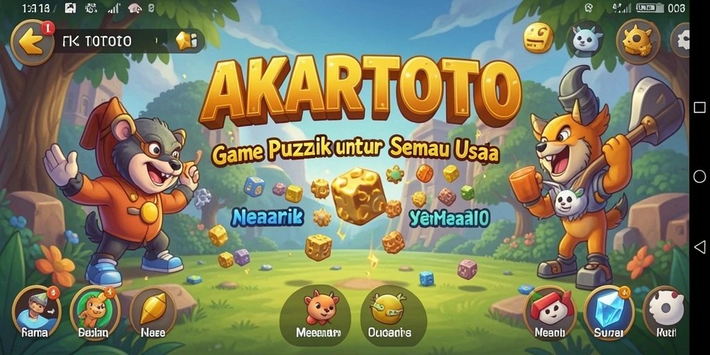Gameplay seru dalam AKARTOTO yang penuh teka-teki.