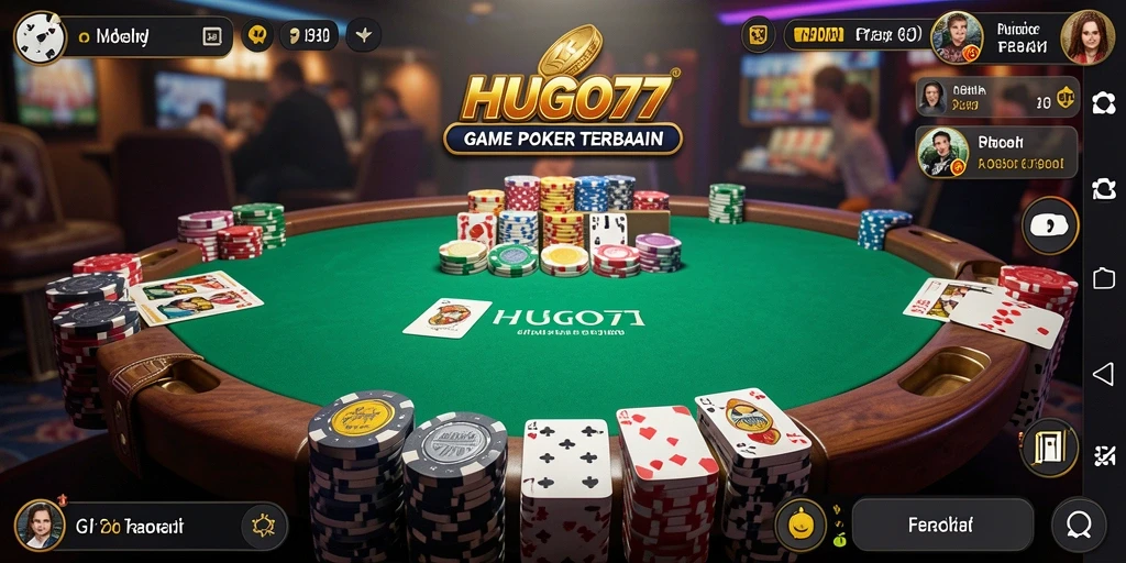 Tampilan screenshot HUGO77 menampilkan gameplay Poker yang seru.