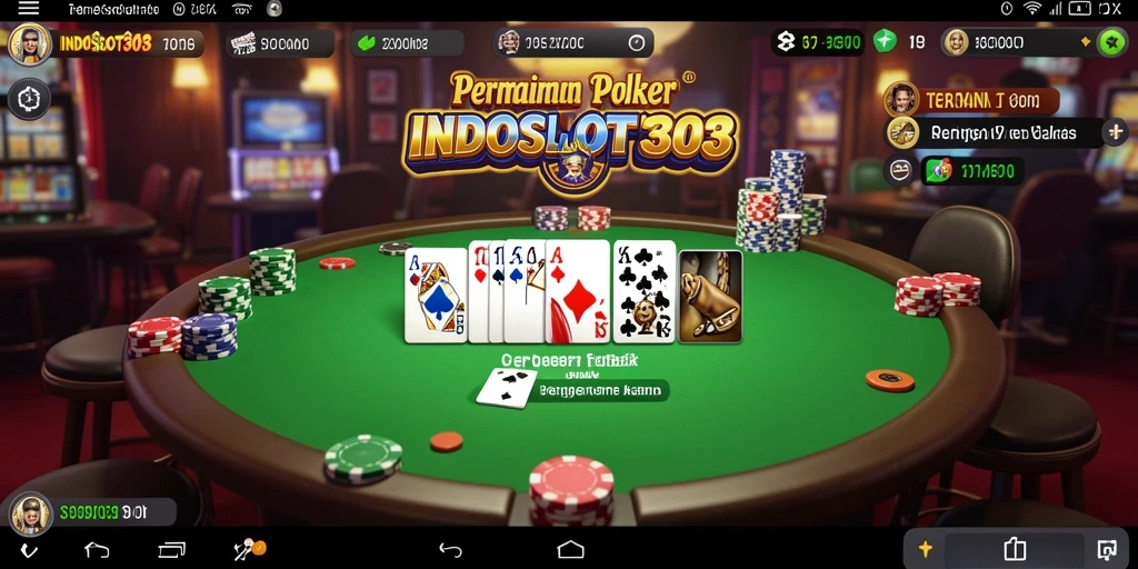 Tampilan screenshot INDOSLOT303 menunjukkan serunya bermain poker online.