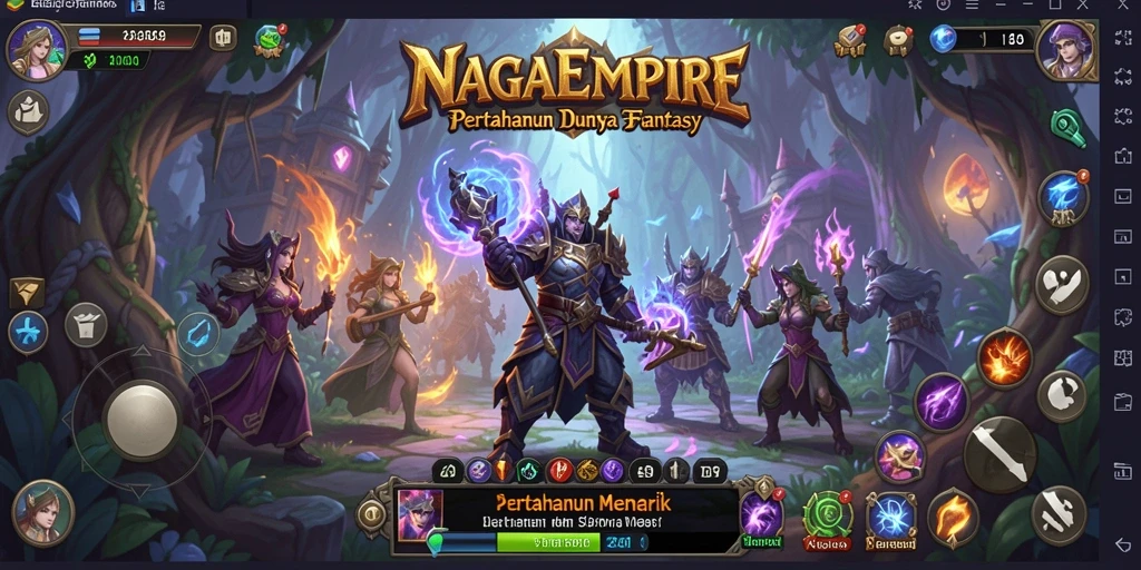 Gameplay menarik NAGAEMPIRE dalam pertahanan kerajaan.