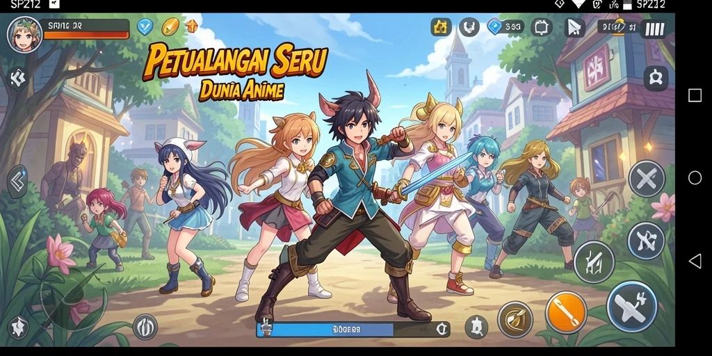 Tampilan gameplay SP212 yang menawan dalam dunia anime.