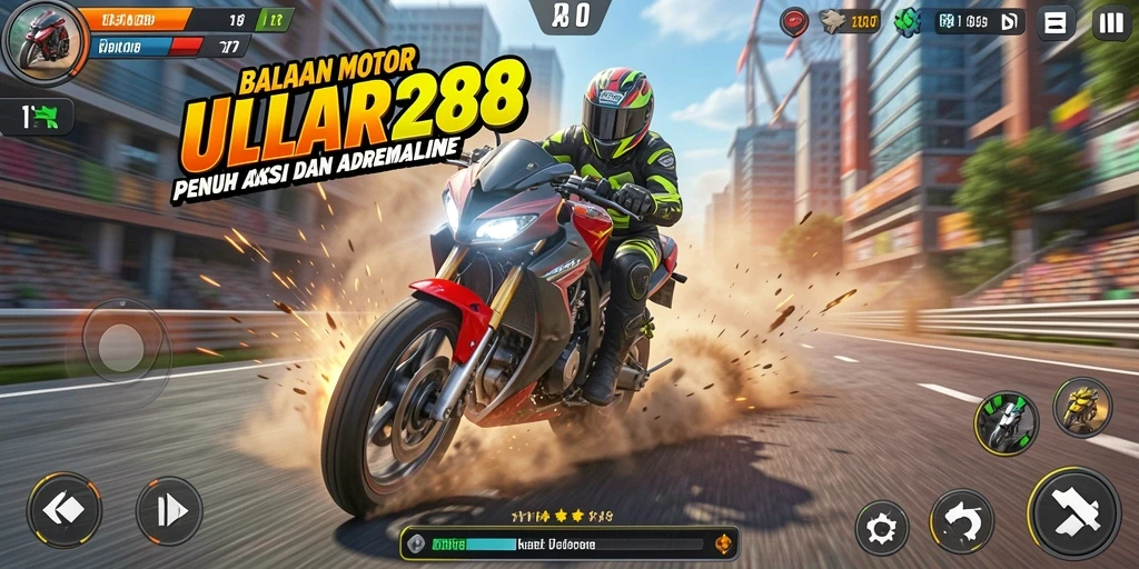 Tangkapan layar ULAR288 menampilkan aksi balapan motor yang seru dan mendebarkan.
